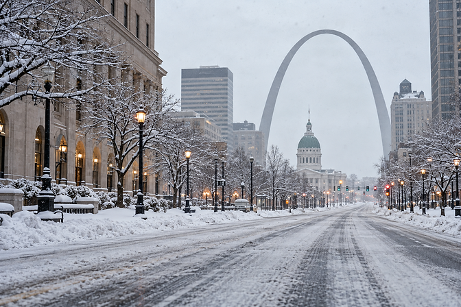 Snowy St. Louis Road Beneath the Arch.png