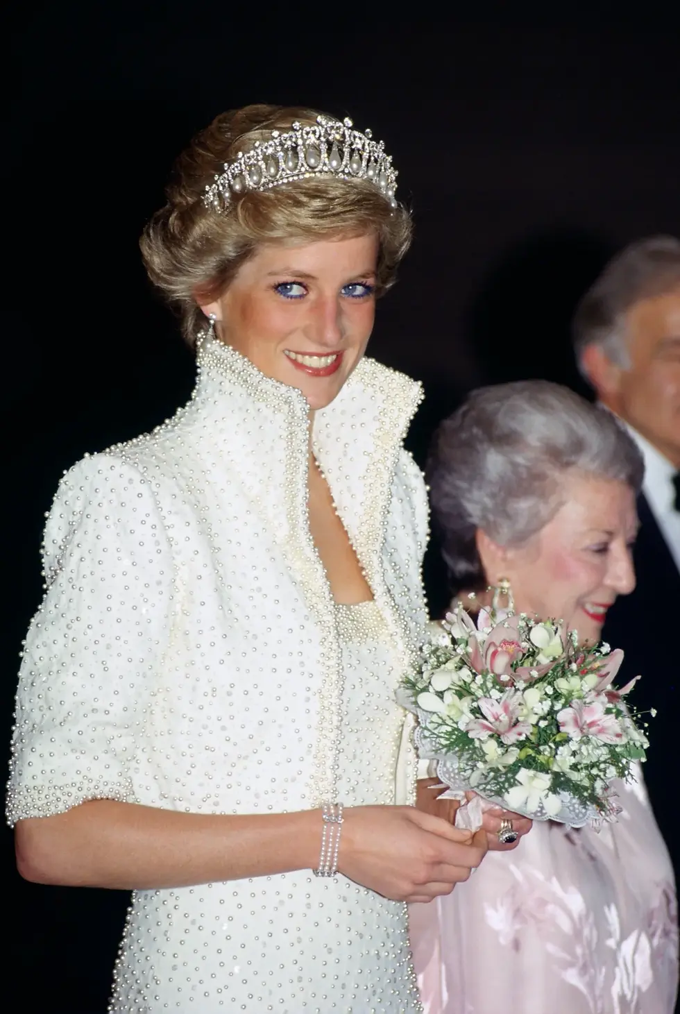 Lady di con un vestido de Catherine Walker, su diseñadora preferida. (foto: pinterest)
