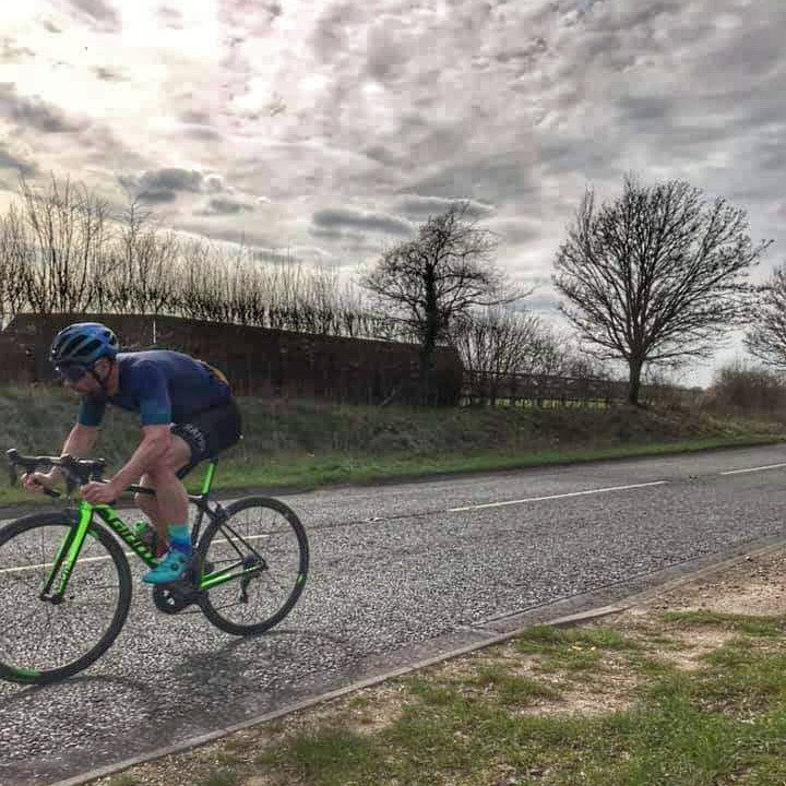 Time Trial on a Giant TCR road bike