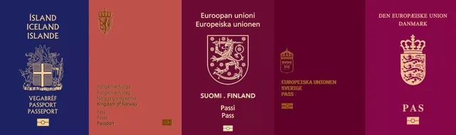 Les passeports islandais, nirvégien, finlandais, suédois et danois