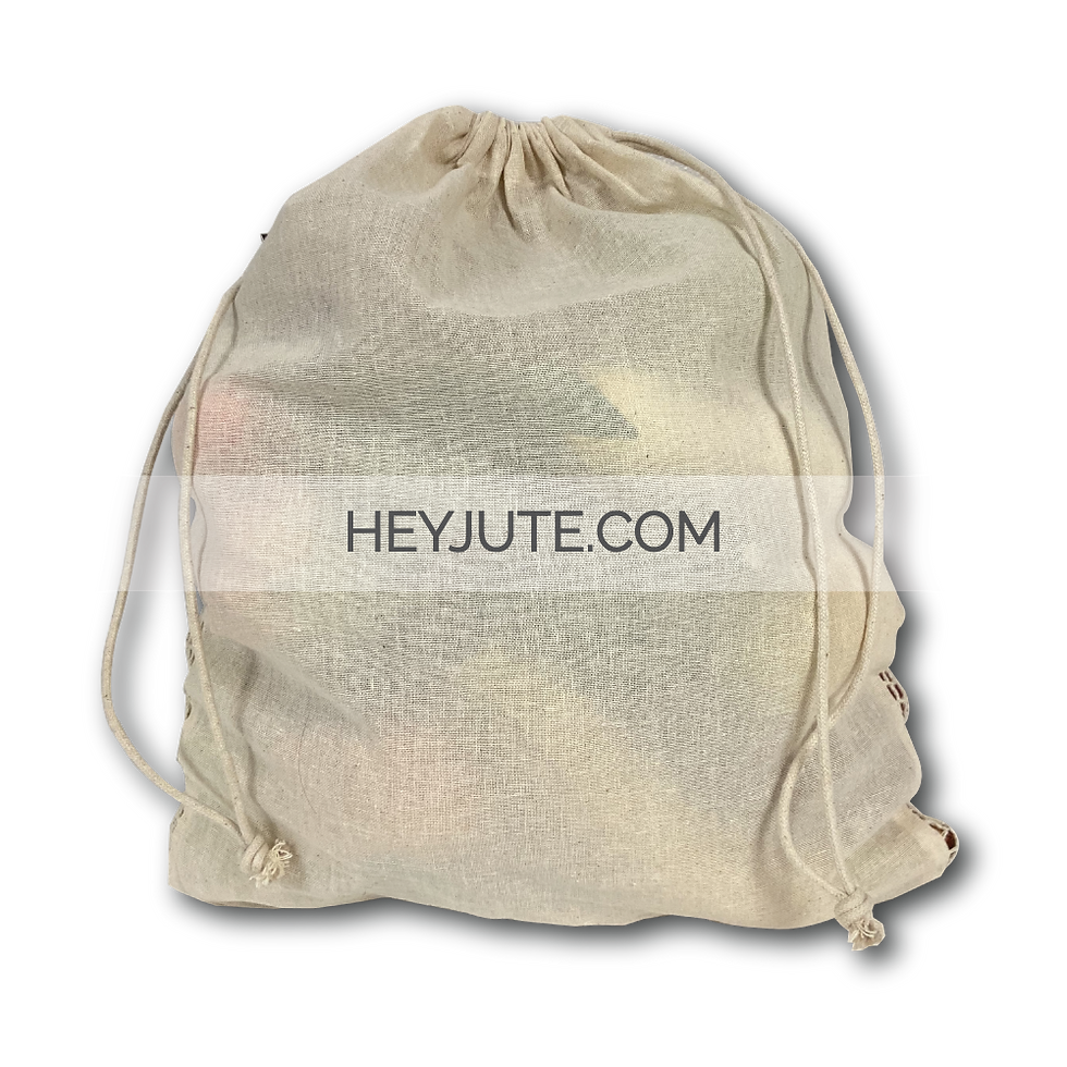 Thumbnail: Produce Net Bags - Cotton Drawstring Dual Face Back Side Branding