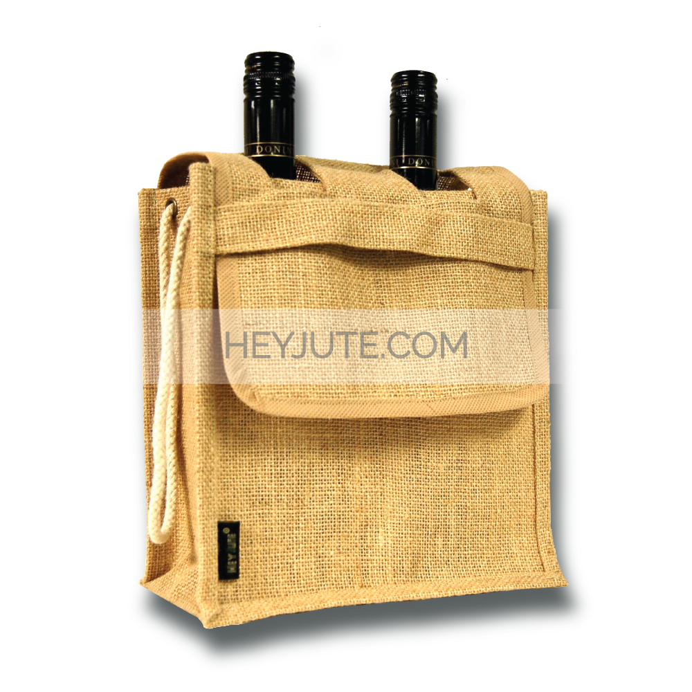 Wine Bottle Carrier - 2 Bottles Closed Flap