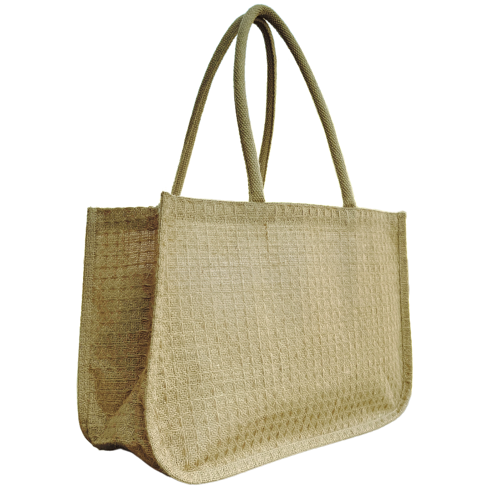 Thumbnail: Custom Jute Waffle Pattern Bag with Pocket