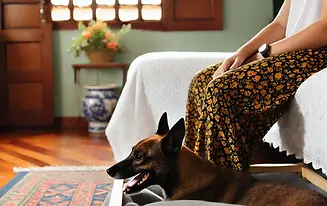 DALL·E 2024-11-02 23.10.34 - Fotografia realista de um cão descansando em um ambiente acol