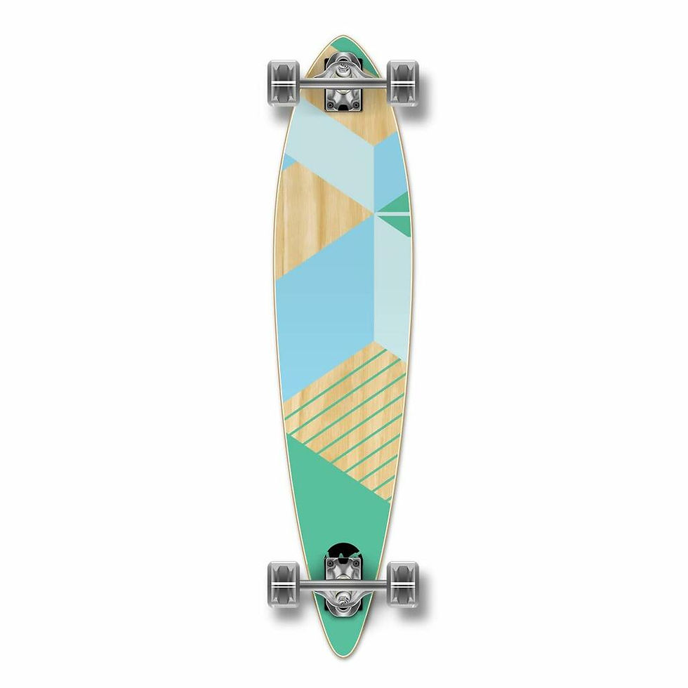 Thumbnail: Yocaher Pintail Longboard Complete Geometric Green โยคาเฮอลองบอร์ดพินเทลเขียวฟ้า
