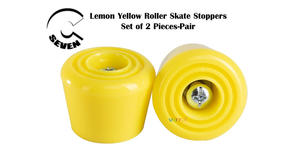 ภาพขนาดย่อ: C 7 Seven Lemon Yellow Roller Skate Stoppers ซีเซเว่นเหลืองเลม่อนโทว์สต็อปสเก็ต