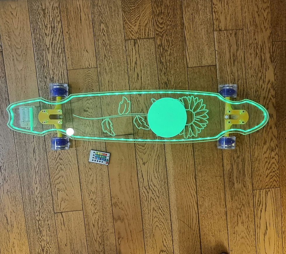 ภาพขนาดย่อ: Ghost Longboard Sunflower Acrylic LED Clear Deck40โกสลองบอร์ดอคิลิคไฟดอกทานตะวัน