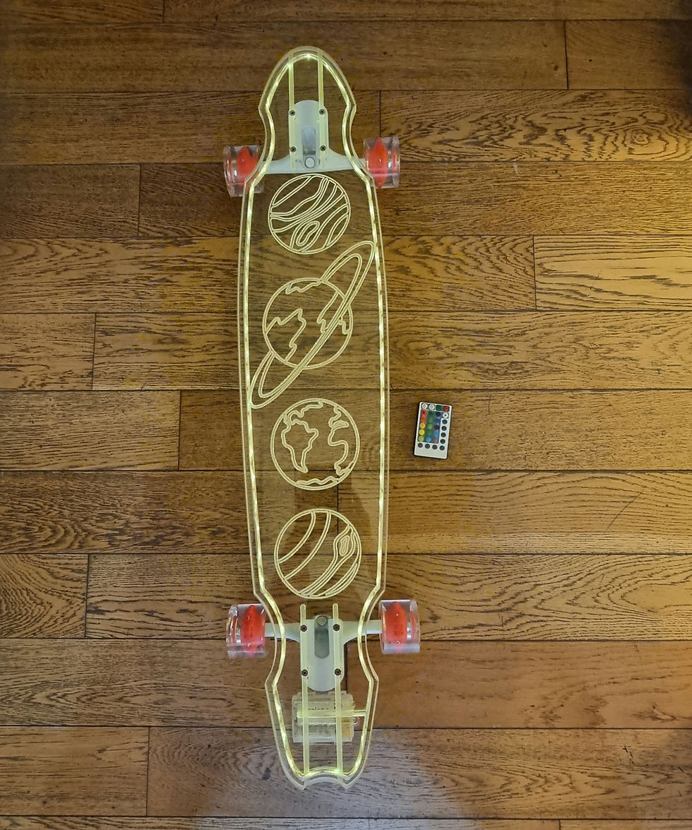 ภาพขนาดย่อ: Ghost Longboard Interstellar Cut Acrylic LED Deck 40โกสลองบอร์ดอคิลิคใสไฟโลก
