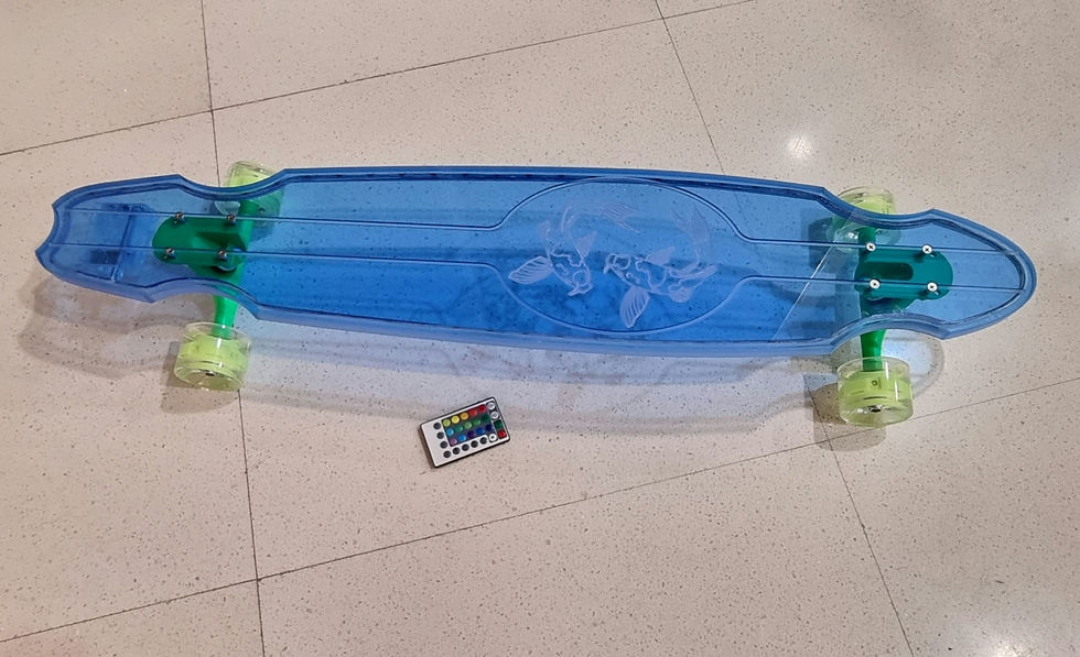 ภาพขนาดย่อ: Ghost Longboard KOI Crap Fish Acrylic LED Blue Clear Deckโกสลองบอร์ดอคิลิคปลาฟ้า