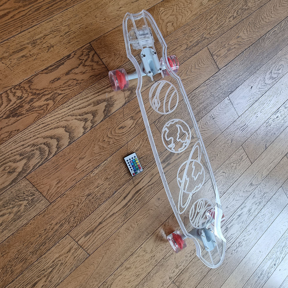 ภาพขนาดย่อ: Ghost Longboard Interstellar Cut Acrylic LED Deck 40โกสลองบอร์ดอคิลิคใสไฟโลก