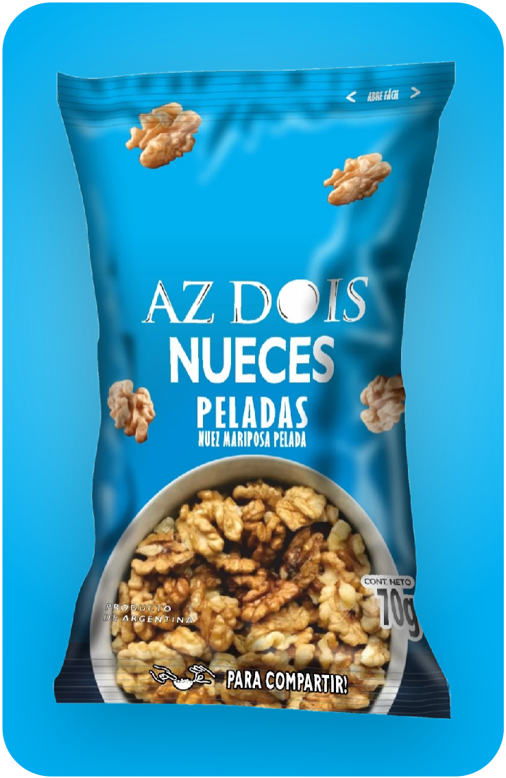 Nuez mariposa pelada AZ DOIS, pouch de 70 g