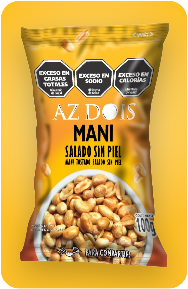 Maní tostado salado sin piel AZ DOIS, pouch de 100 g