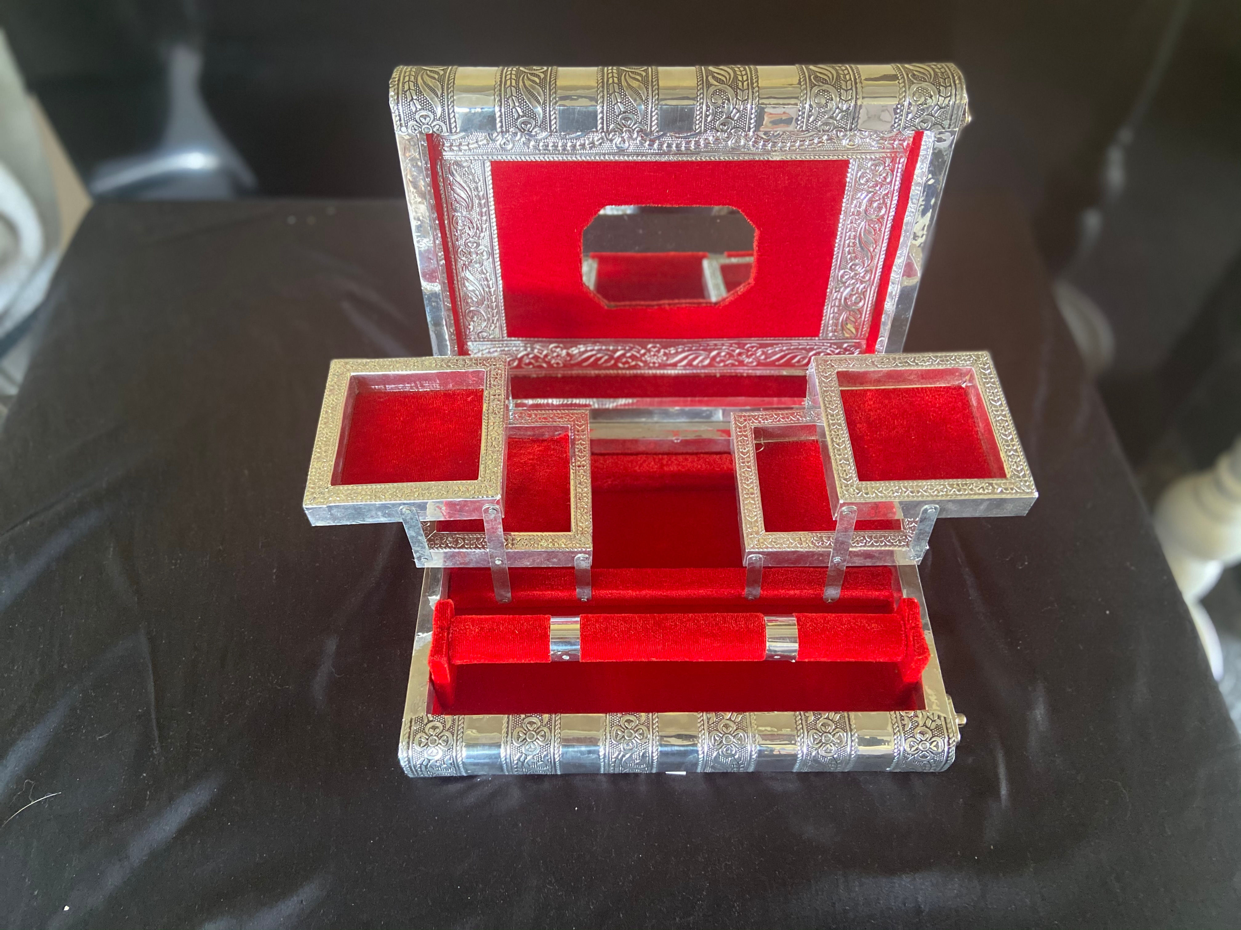 Gorgeous Book Shaped Silver Jewellery Box