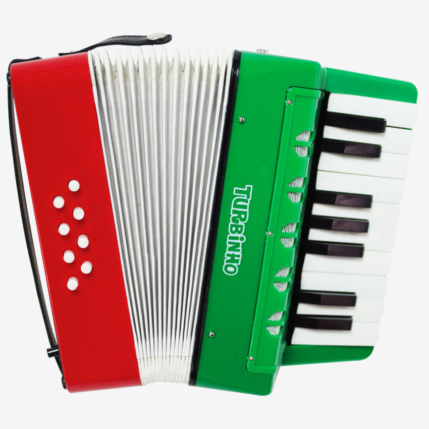 ACORDEON INFANTIL TURBINHO VERDE E VERMELHO