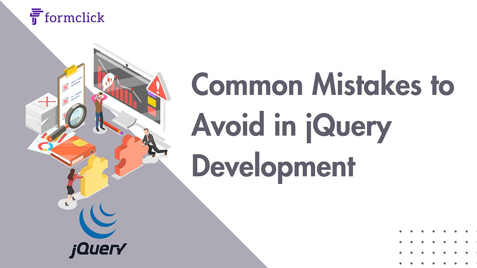 Common Mistakes to Avoid in jQuery Development - Illustration highlighting common errors and pitfalls in jQuery development, aimed at improving code quality and efficiency.
