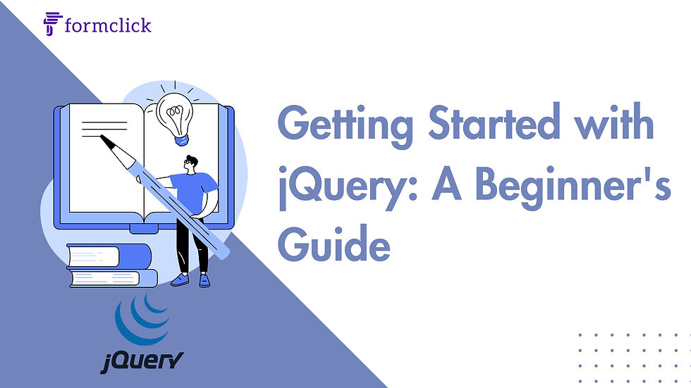 Getting Started with jQuery: A Beginner's Guide - Illustration depicting a beginner's guide to jQuery, a JavaScript library for DOM manipulation and interactive web development.