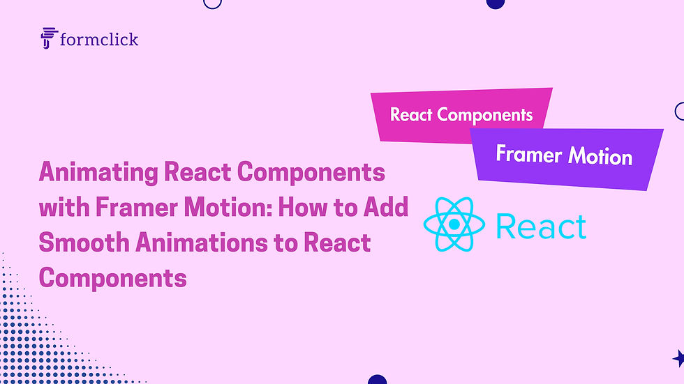 Illustration showing the use of Framer Motion to animate React components, highlighting smooth animations, gestures, and advanced motion features.