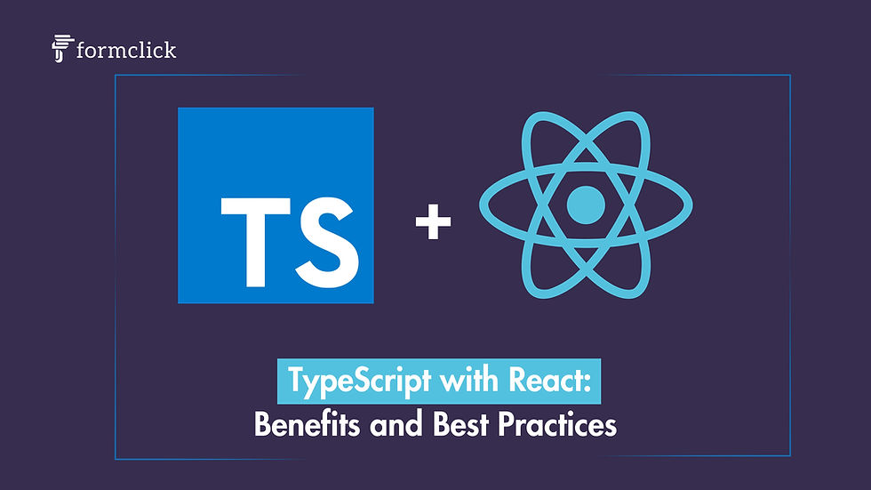 Illustration showcasing the benefits and best practices of using TypeScript with React, highlighting improved code quality, enhanced developer experience, and better maintainability.