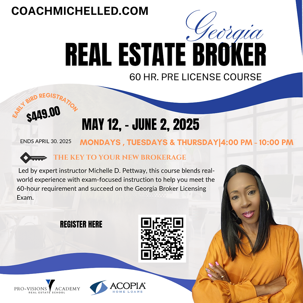 Georgia Real Estate Broker Pre License Virtual Course 