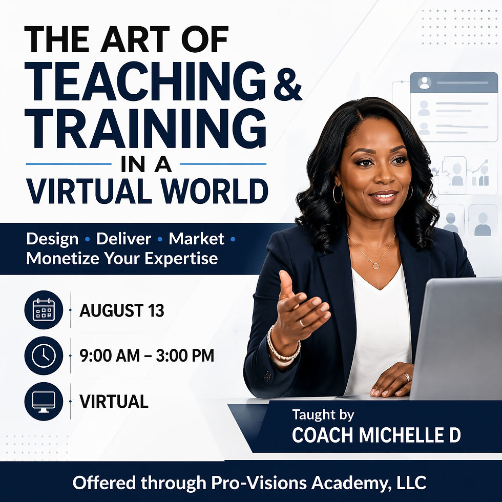 The Art of Teaching and Training in a virtual world
