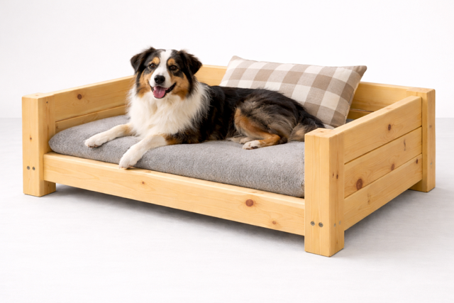 Handcrafted Wooden Pet Bed