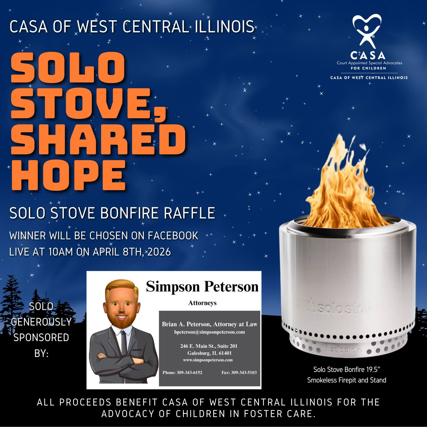 Bonfire Night Raffle CASA Solo Stove Bonfire Raffle | CASA of WC-IL