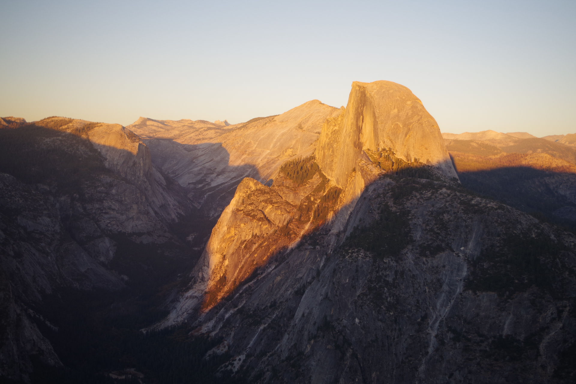 coucher de soleil sur Halfe Dome