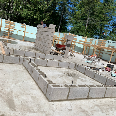 concrete block wall installation