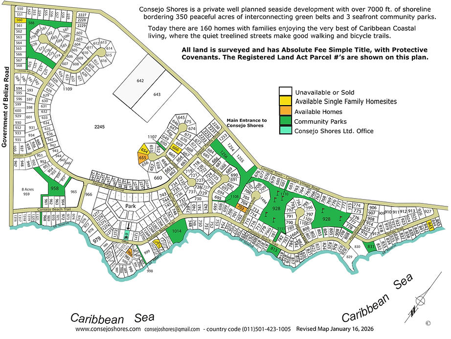 Consejo Shores Development map