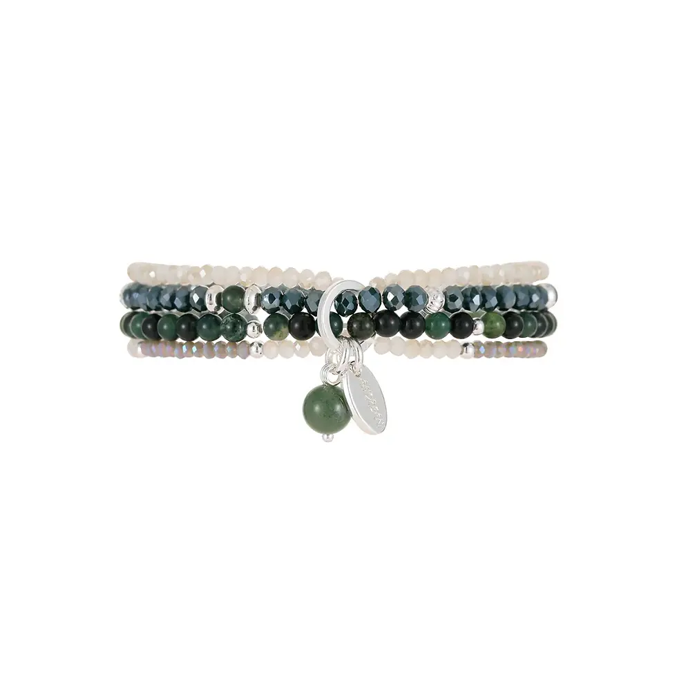 Miniaturbild: Schönes Edel-Stein-Armband mit echter afrikanischer grüner Jade