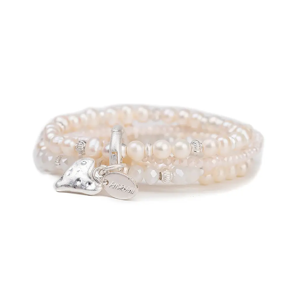 Miniaturbild: Armband aus echten Süsswasserperlen in weiss von Andreani, im Bazar in Seewis erhältlich