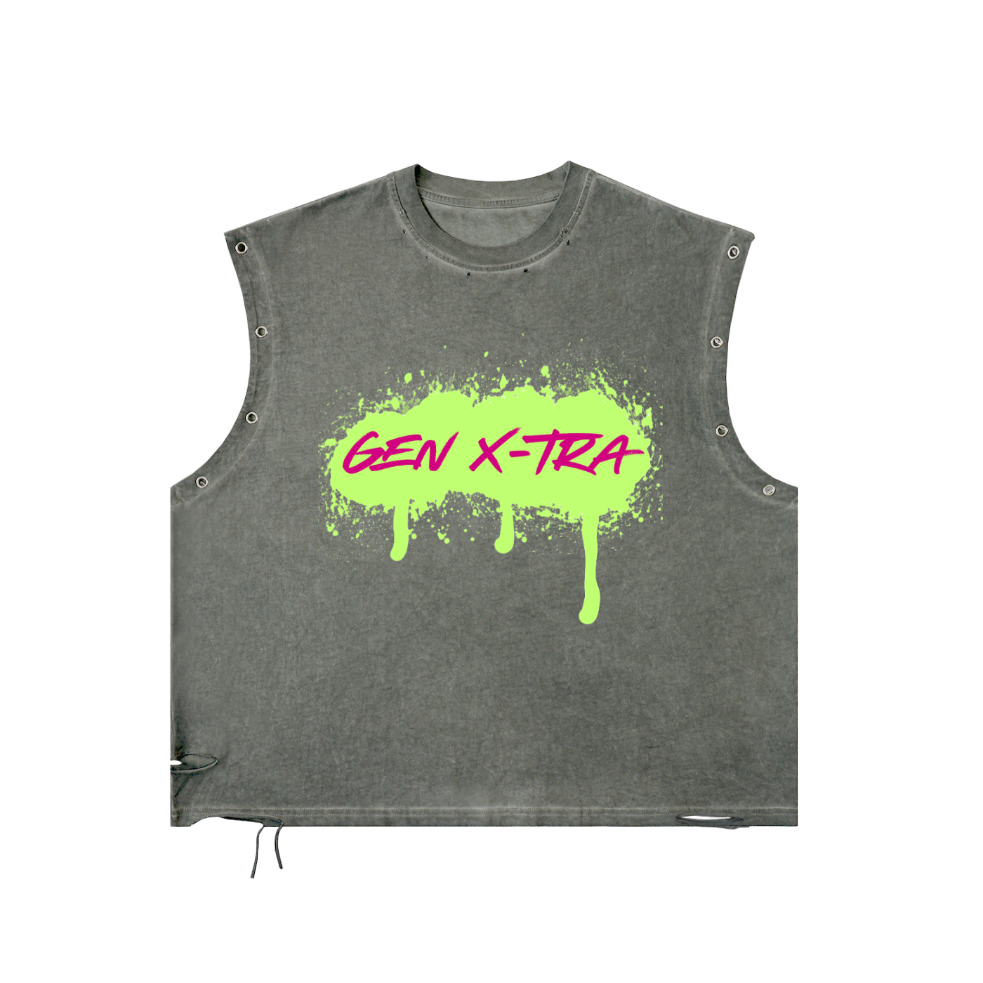 Distressed Gen X-Tra Grommet Eyelet Tank Top