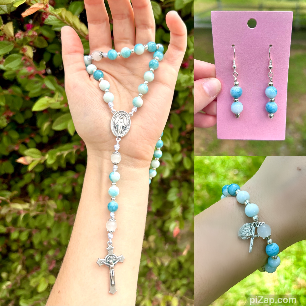 Marble Marian rosary bundle