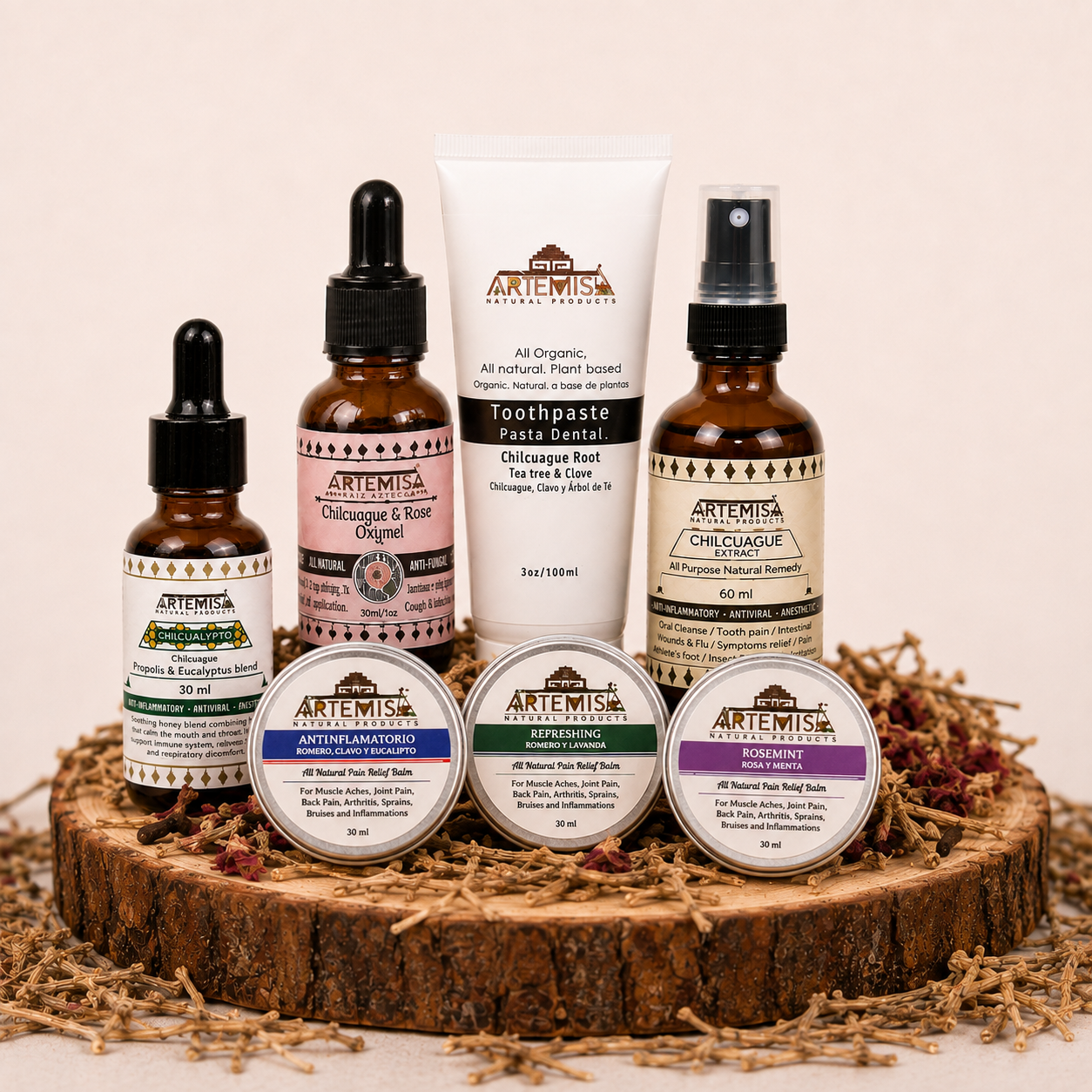 Complete Chilcuague Product Set with Artemisa herbal remedies