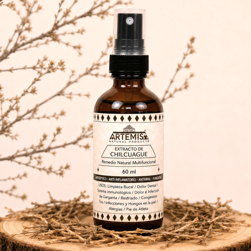Extracto de Chilcuague natural en spray con raíz orgánica de chilcuague