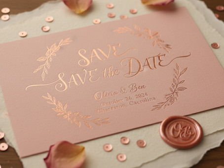 Make an Impression with Rose Gold Luxury Foil Save-the-Dates