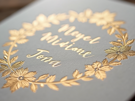 Elegant Custom Wedding Invitations in NYC Featuring Foil Stamping Embossing and Letterpress by Stylish Print LLC