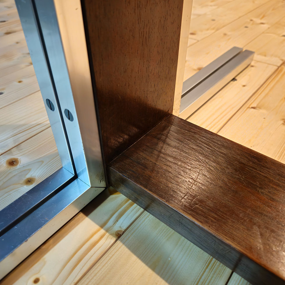 Miniature : Table en palissandre et aluminium, ASCH, Suisse, 1960's