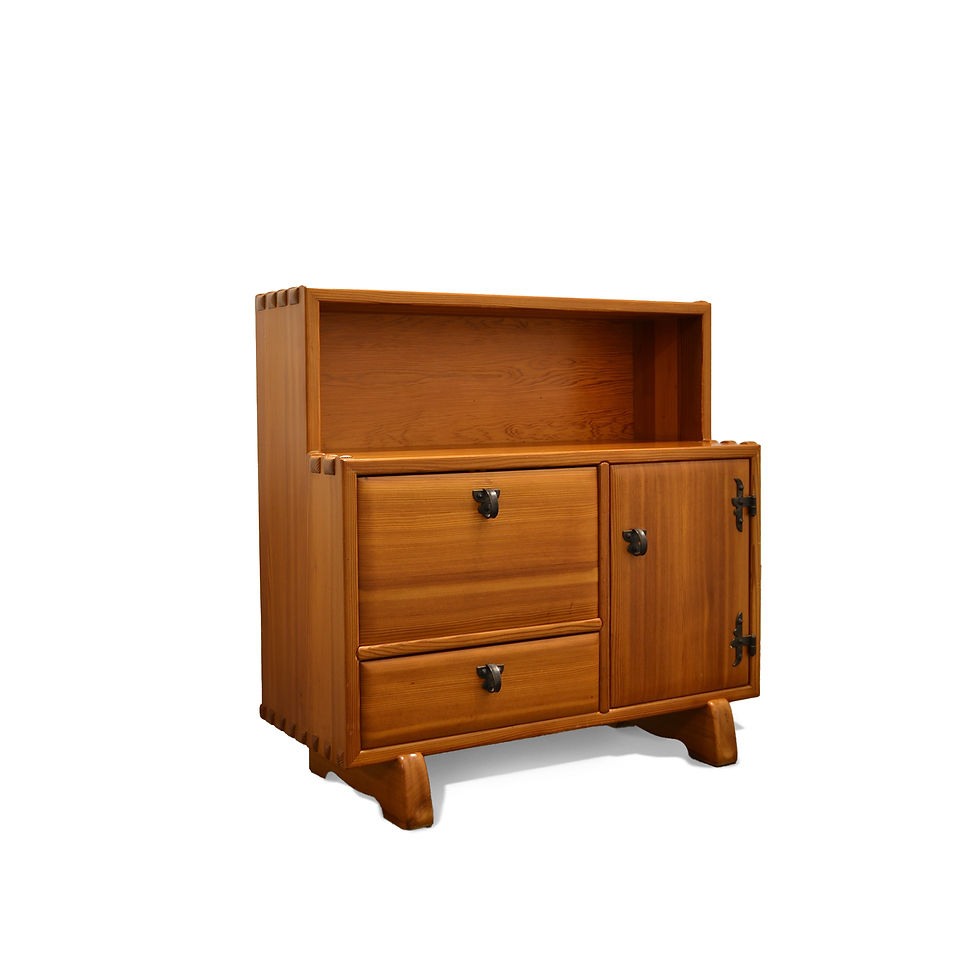 Commode Brutaliste en Pin Massif, Sproll, Suisse, 1970's