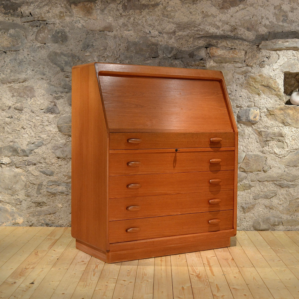 Miniature : Secrétaire/Coiffeuse en teck, B.M Jørgensen, Dyrlund, Danemark, 1970's