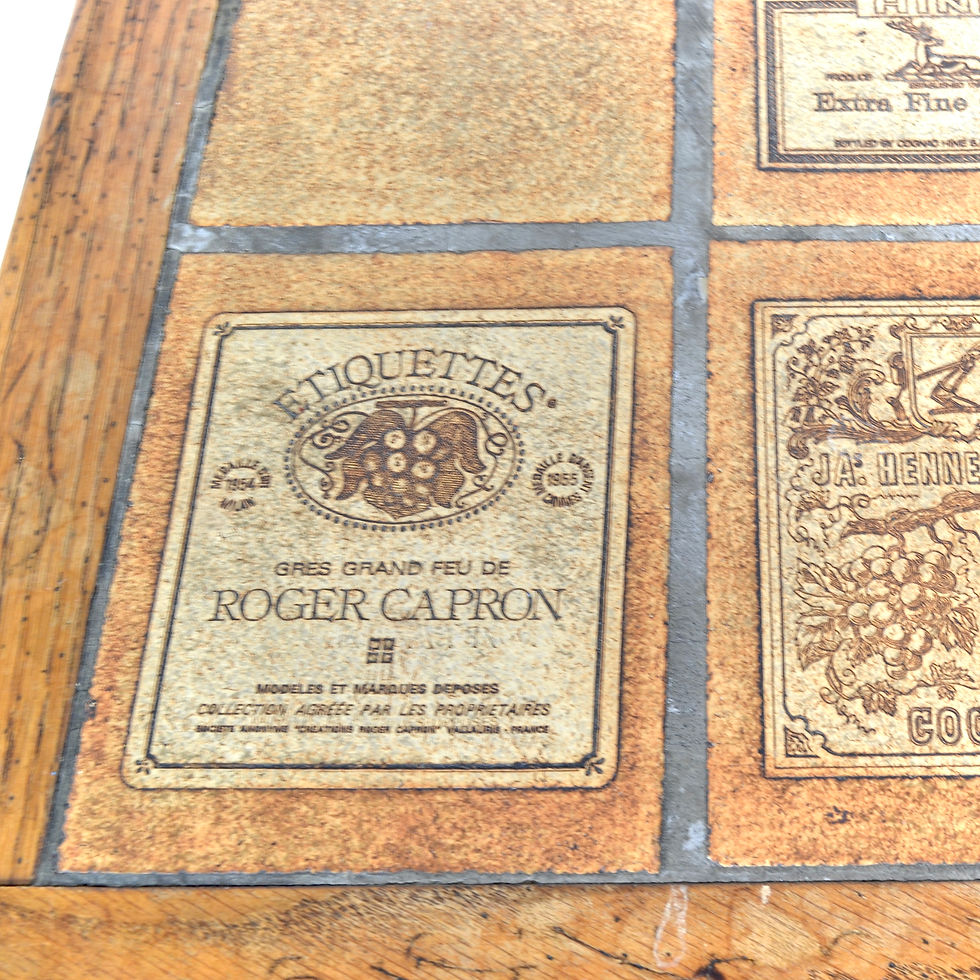 Miniature : Table basse Etiquettes, Roger Capron, France, 1970's