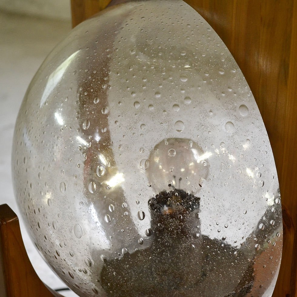 Miniature : Lampadaire en pin et verre soufflé, Temde, Suisse, 1970's