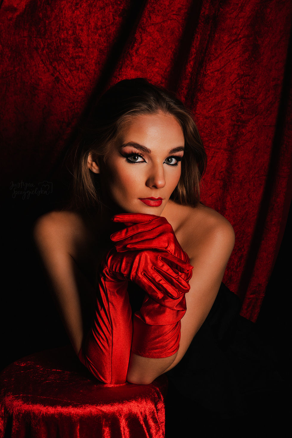 elegancki portret Lady in Red