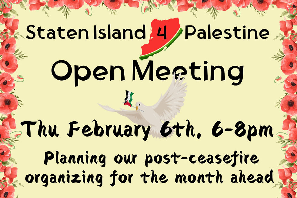 Staten Island 4 Palestine Open Meeting