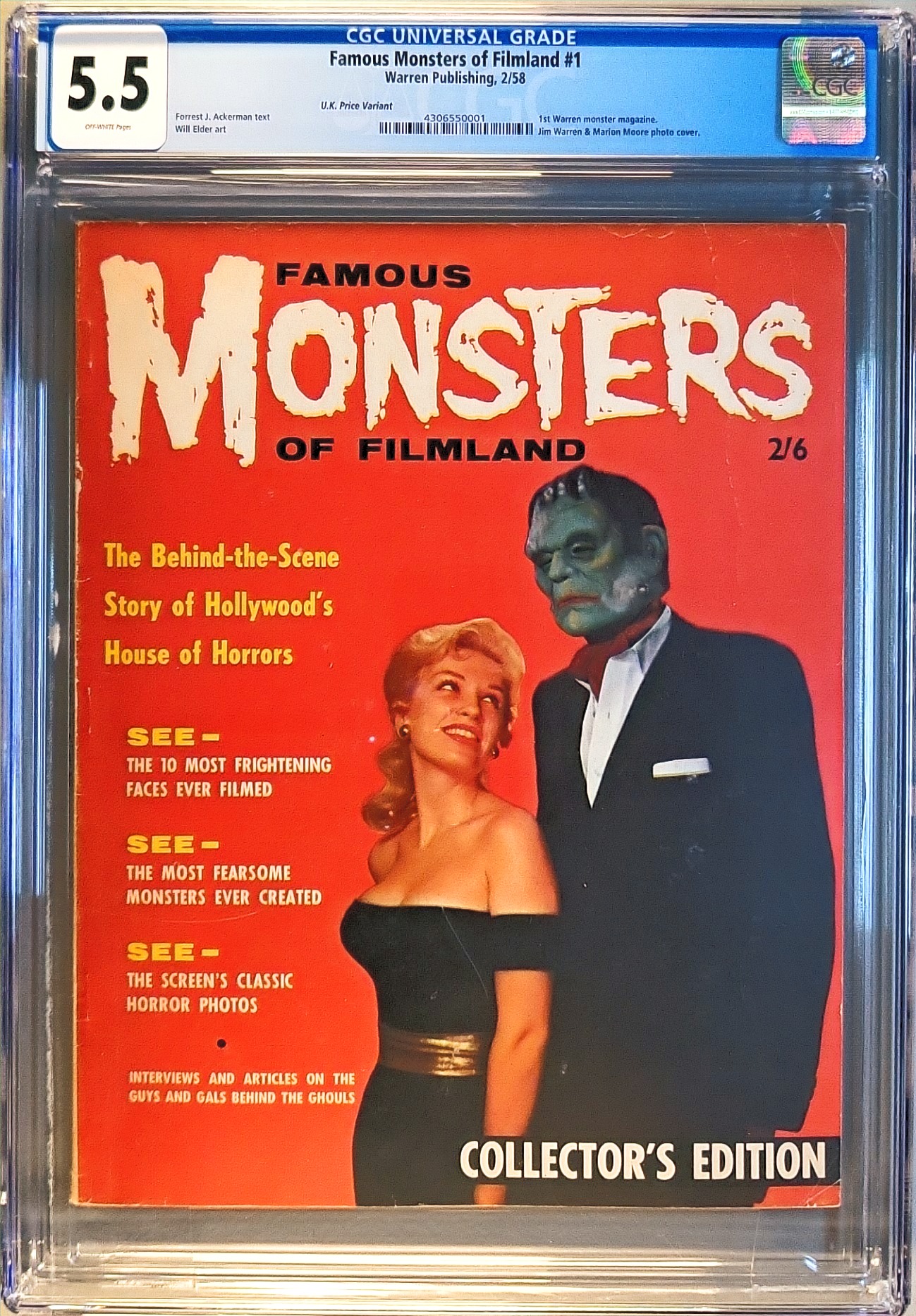 Famous Monsters of Filmland 1 - UK Variant - CGC 5.5 | Horror
