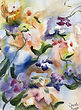 «Fleurs en folie», aquarelle, 15 x 11 po