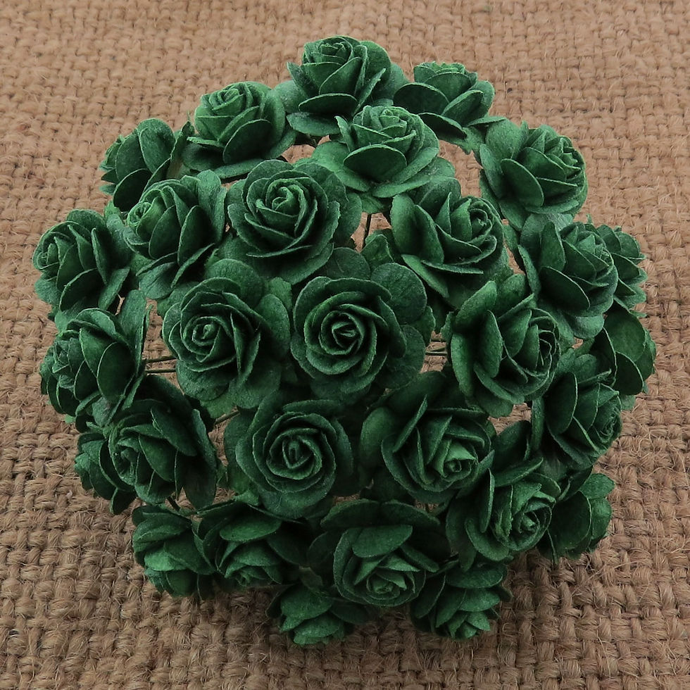 Thumbnail: Green Tones - 100 Mulberry Paper Open Roses