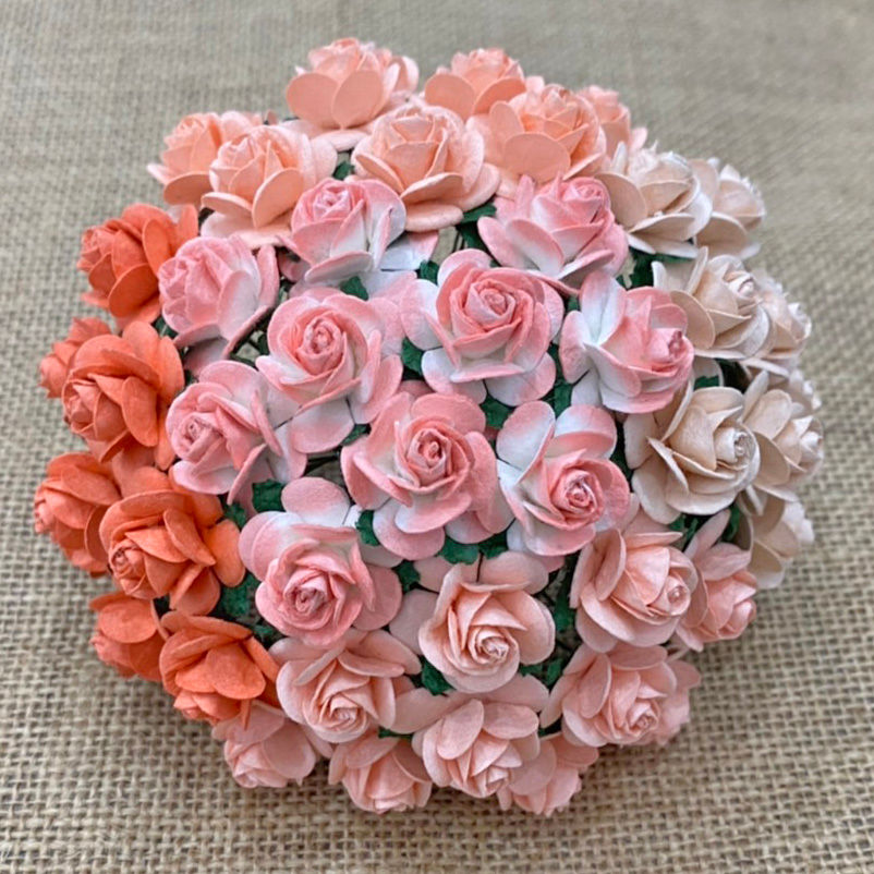Thumbnail: Mixed Color Sets - 100 Mulberry Paper Open Roses