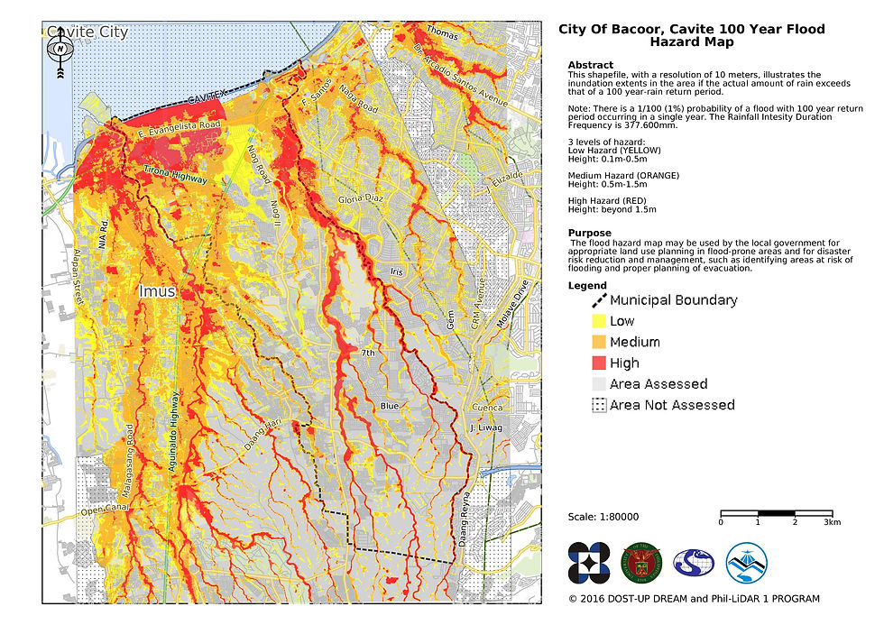 City of Bacoor Cavite 100 Year Flood Hazard Map