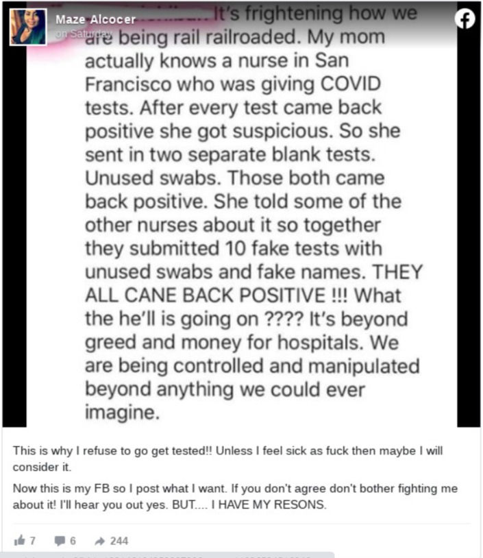 San Francisco Hospital falsi positivi COVID-19 Test